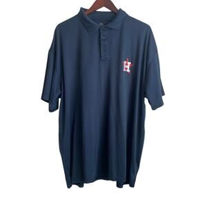 Houston Astros Mens Polo Shirt 3X Navy‎ Baseball Performance Sport Fan Travel